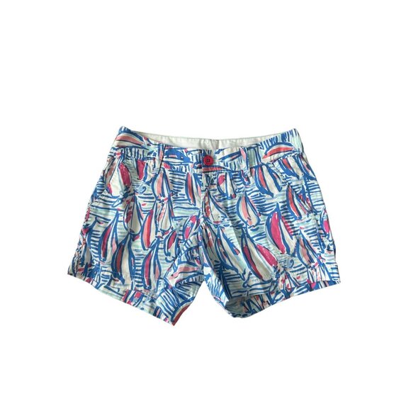 LILLY PULITZER Sailing Sailboat Print Callahan Shorts Size 2 - Picture 1 of 6